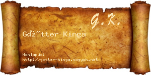 Götter Kinga névjegykártya